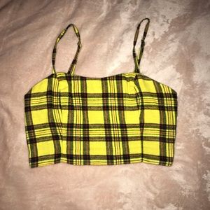 Yellow Plaid Crop Top